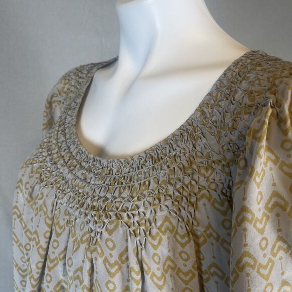 IRO Silk Mini Dress Geometric Size 1 Small Pockets Printed Layered Hem Lined EUC - Picture 6 of 16